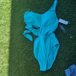 La Blanca Blue One Piece Swimsuit Classic Cut